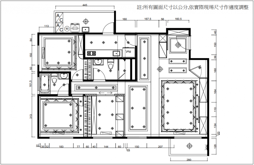 新古典主義天花板平面配置圖