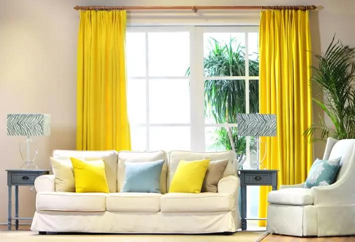 黃色北歐風窗簾