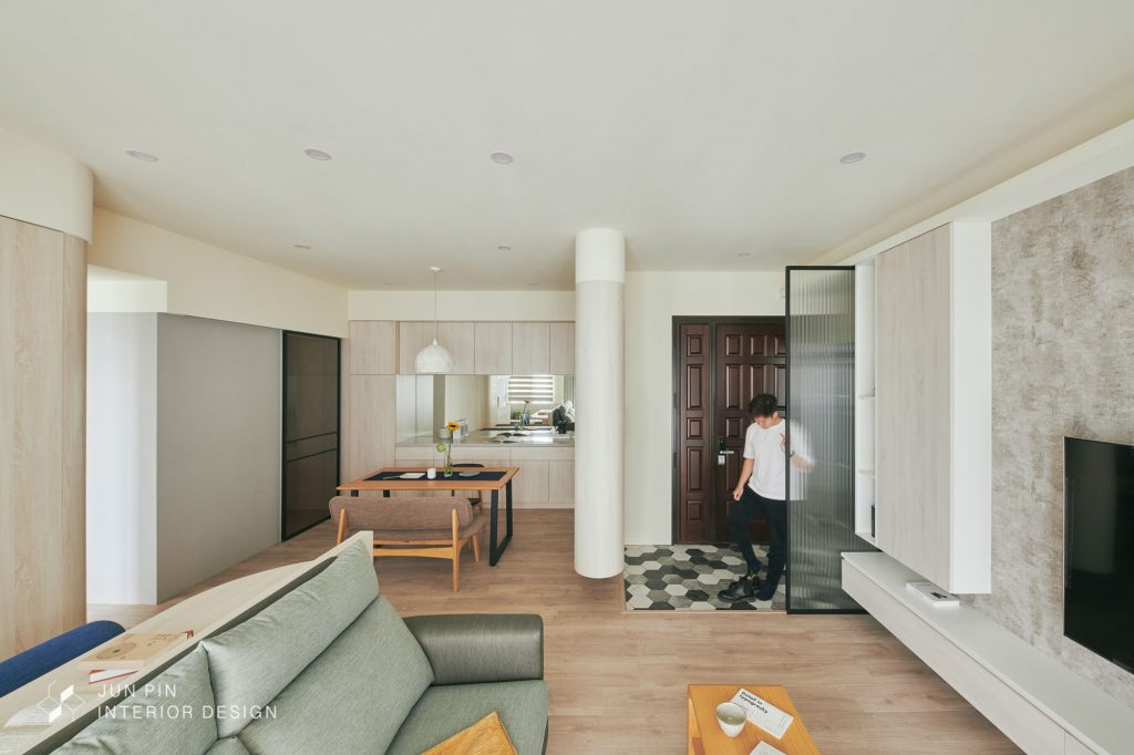 新北新莊馥都湛現代風室內設計裝潢住宅客廳與玄關