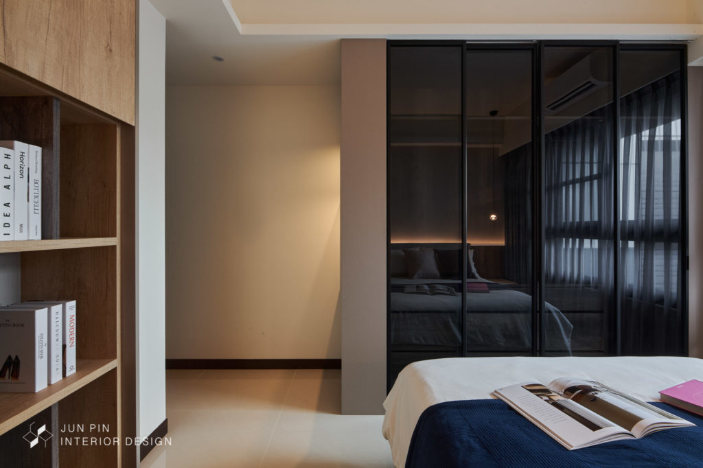 台北文山現代北歐風開放式臥室房間與衣櫥收納櫃室內設計裝潢