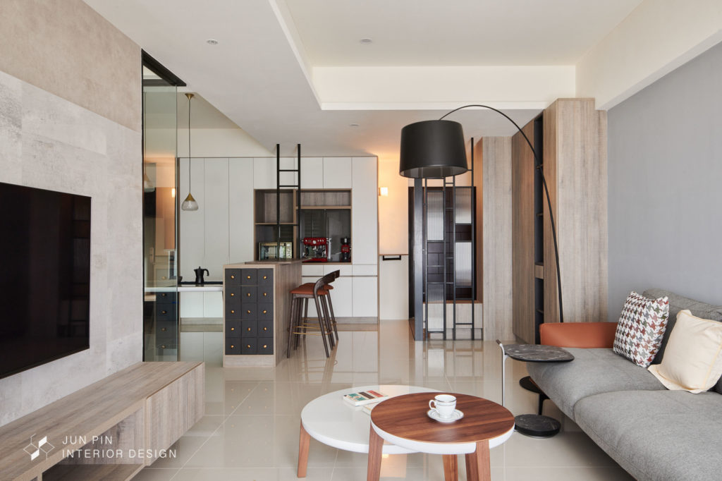 台北文山現代北歐風開放式客廳室內設計裝潢