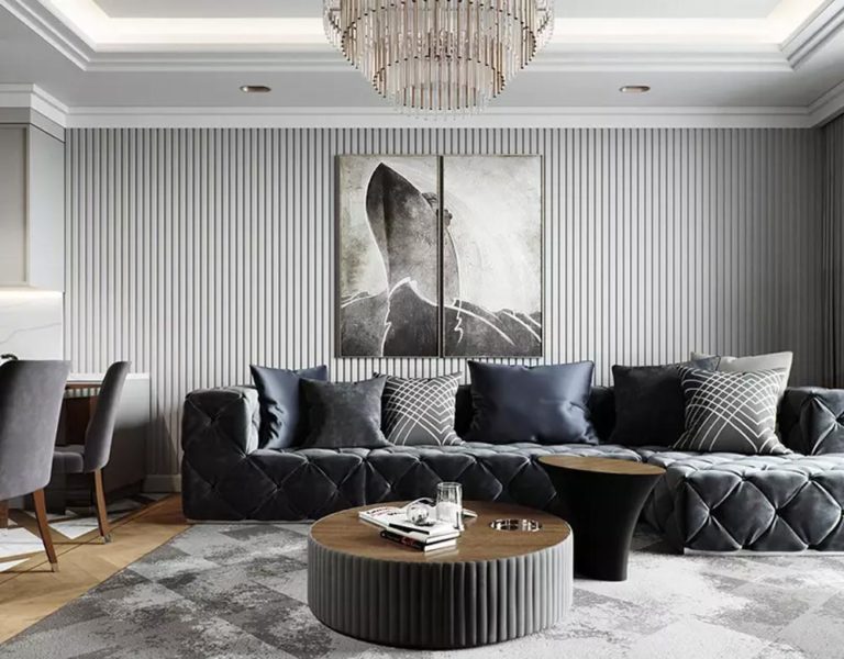 新古典裝潢設計風格客廳沙發吊燈