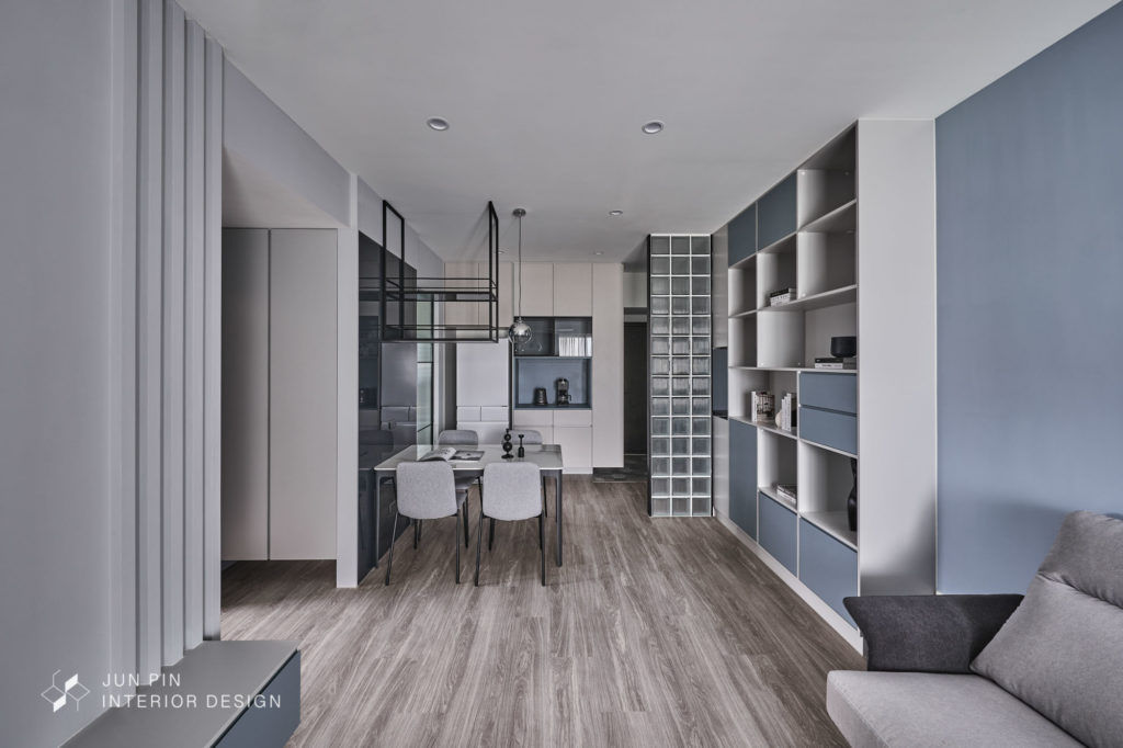 新北板橋京板澤室內設計裝潢現代風格單身宅玄關餐廳收納櫃