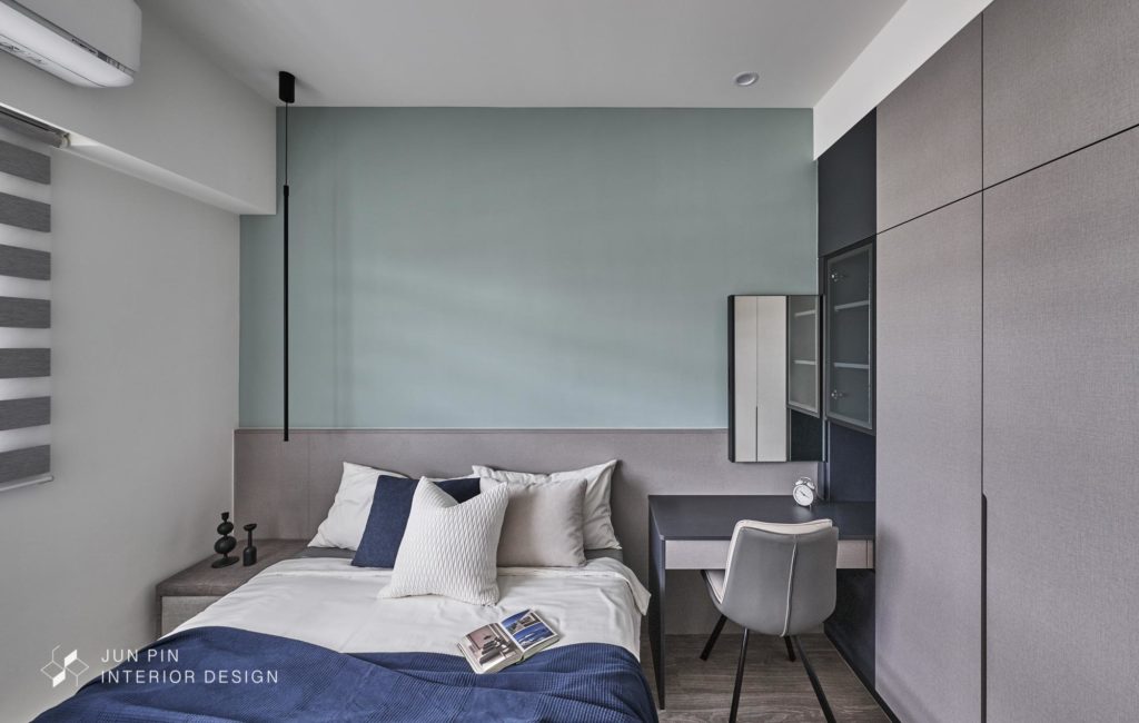 新北板橋京板澤室內設計裝潢現代風格單身宅房間臥室床頭牆