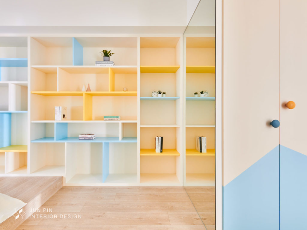 新北新莊至真室內設計裝潢現代輕奢華風格兒童房收納櫃