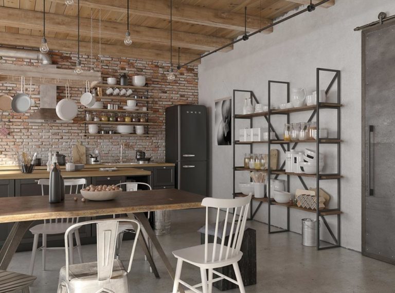 工業風裝潢設計元素餐廳廚房置物展示收納架