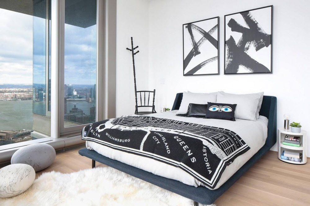 美式風格裝潢設計臥室房間床頭牆