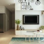 客廳電視牆裝潢設計作品範例地毯書櫃層板電視櫃收納設計