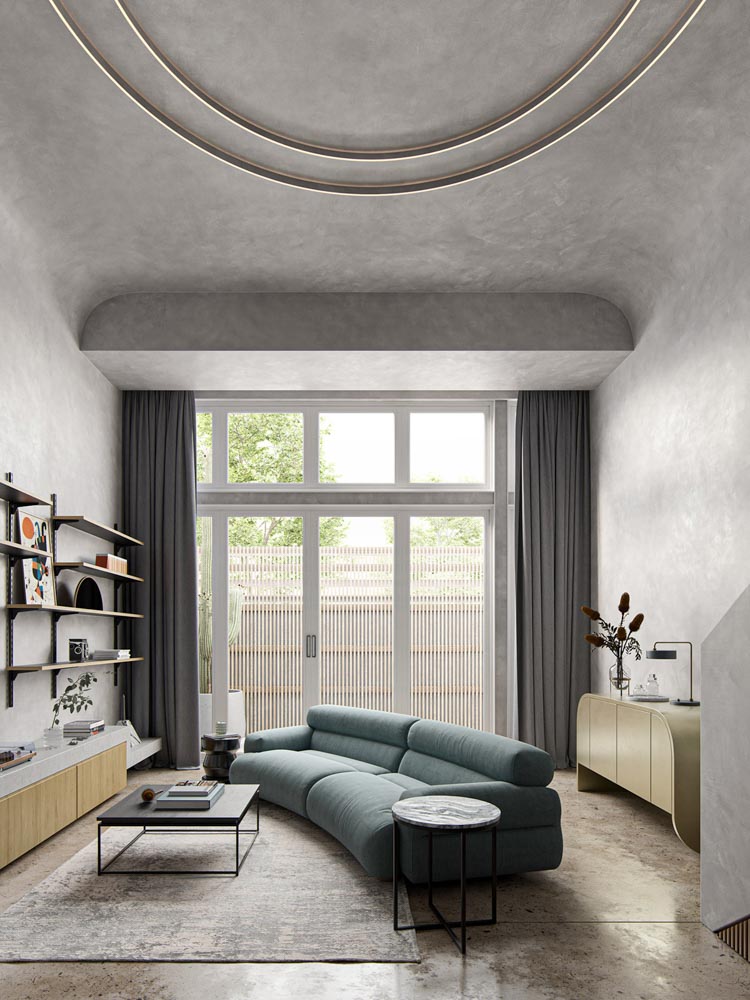 Wabi Sabi日式侘寂風格美學設計裝潢案例客廳沙發天花板