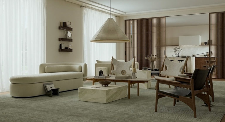 Wabi Sabi日式侘寂風格美學設計裝潢案例客廳家具沙發吊燈照明