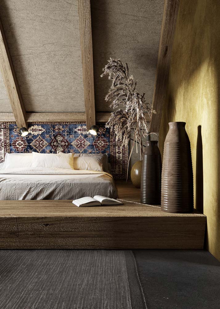 Wabi Sabi日式侘寂風格美學設計裝潢案例臥室房間壁掛毯