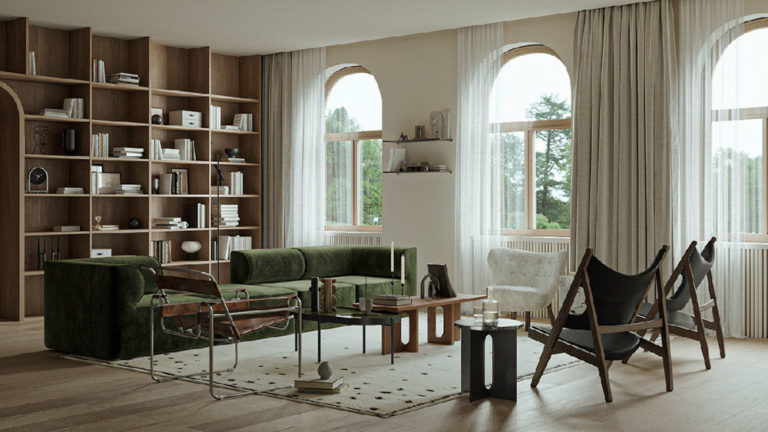 Wabi Sabi日式侘寂風格美學設計裝潢案例拱門沙發家具窗簾