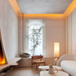 Wabi Sabi日式侘寂風格美學設計裝潢案例客廳沙發臥榻壁爐
