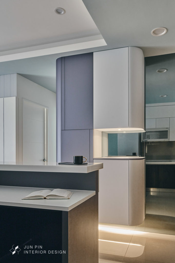 新北五股鄉林靜朗室內設計裝潢15坪藍色現代風格小宅吧檯鏡面