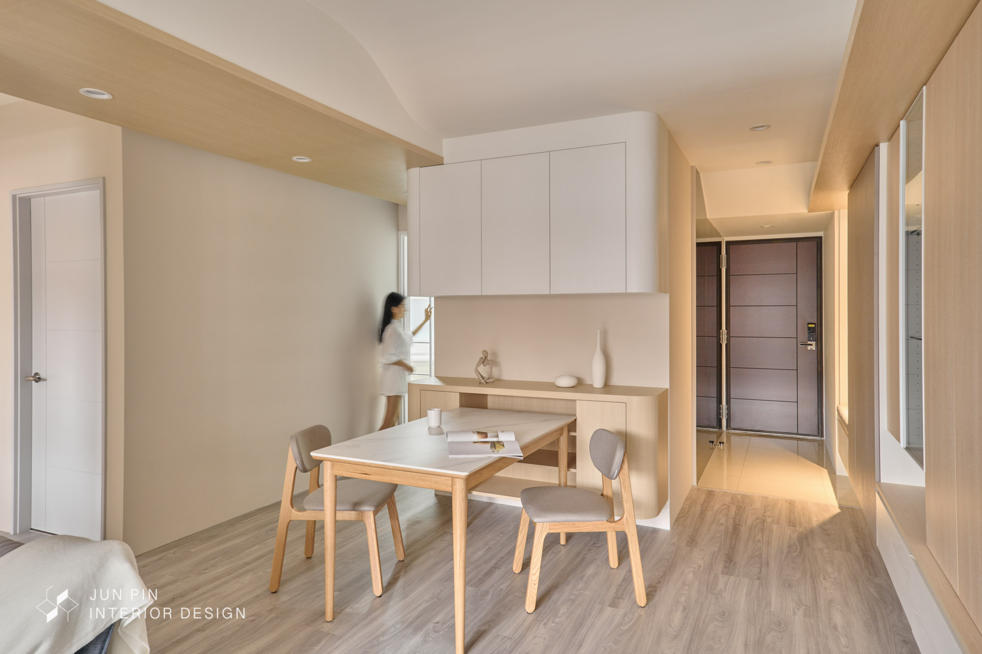 新北中和景安之丘室內設計裝潢22坪北歐風格餐廳玄關燈具照明