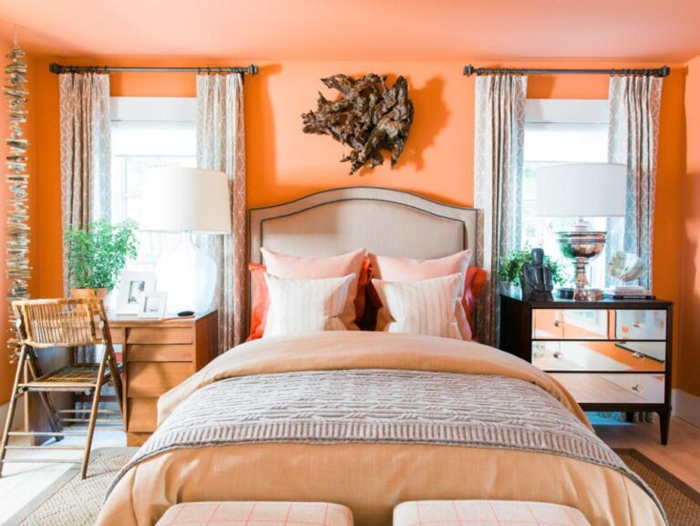 房間牆壁油漆顏色橘色橙色配色技巧