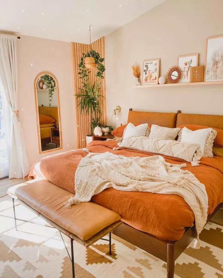房間牆壁油漆顏色橘色橙色配色技巧