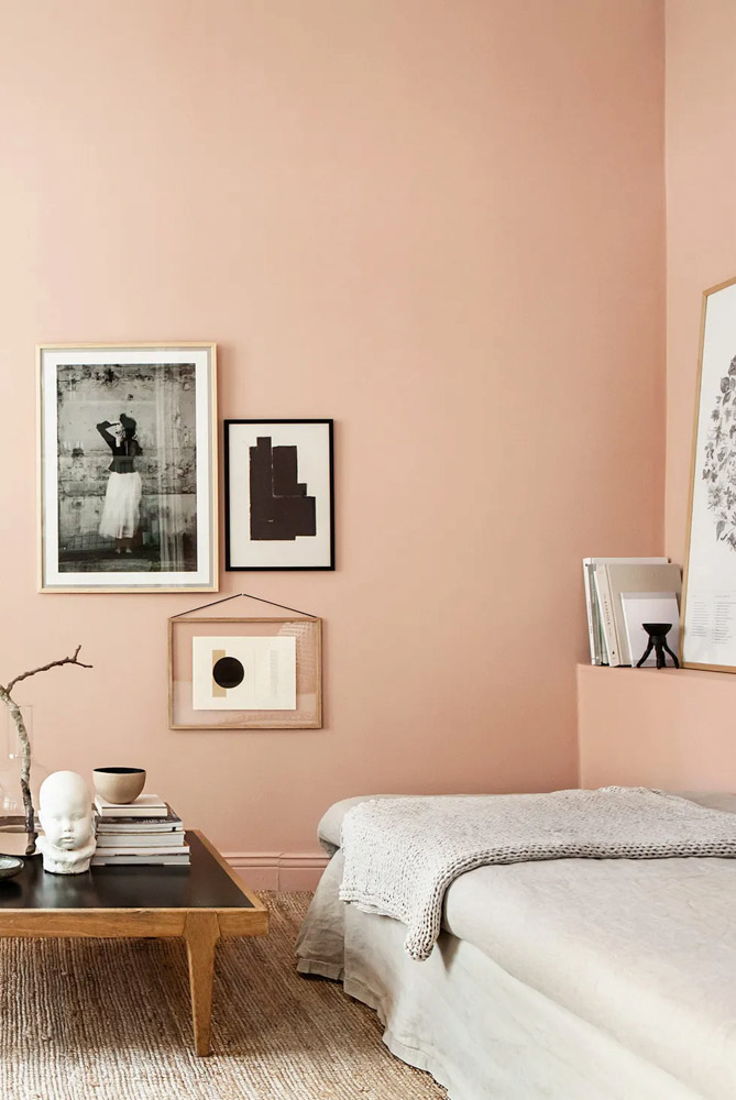 房間牆壁油漆顏色珊瑚色膚色裸色配色技巧