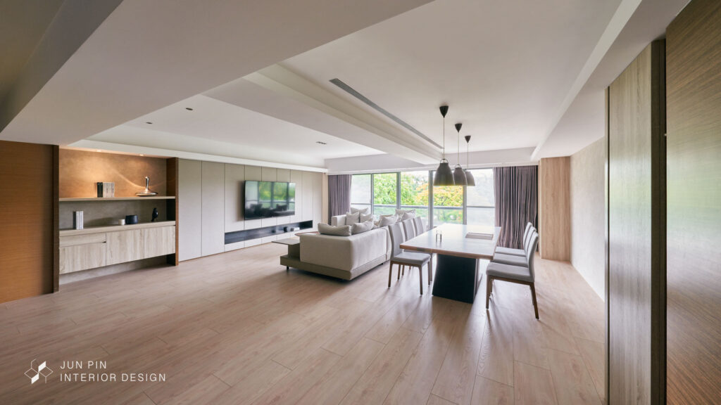 台北北投榮華富貴室內設計裝潢40坪現代風豪宅設計木地板
