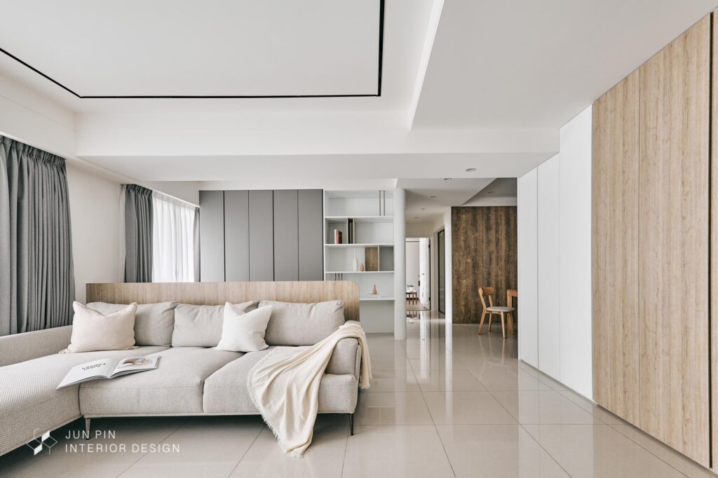 新北八里新世界室內設計裝潢32坪現代風親子宅客廳沙發