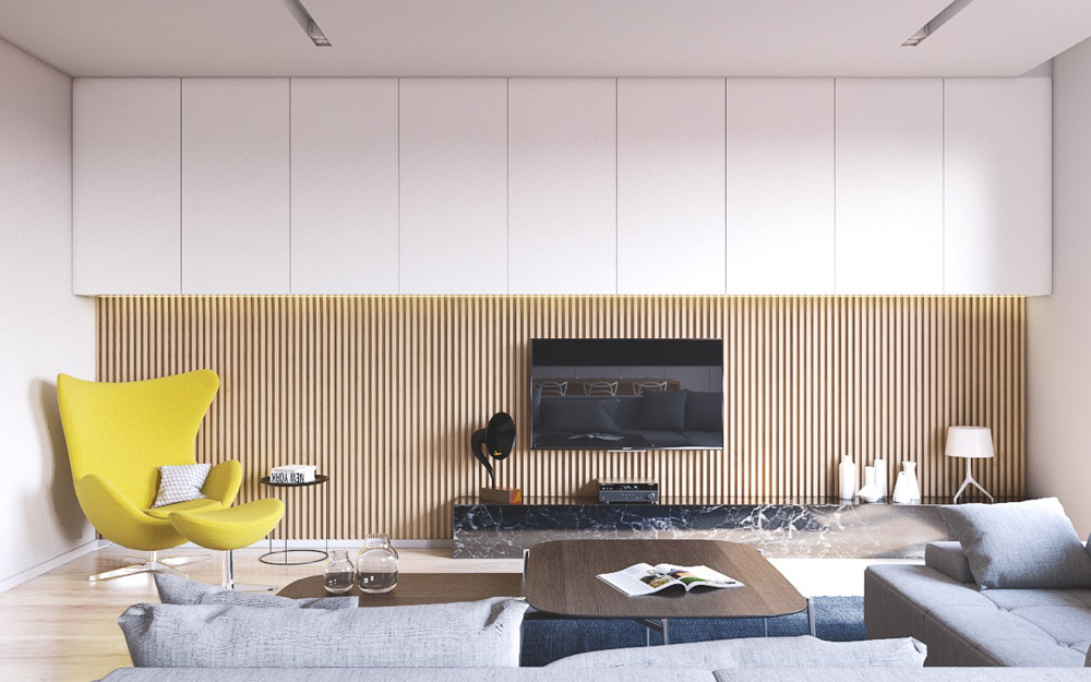 客廳電視牆裝潢設計造型材質顏色格柵