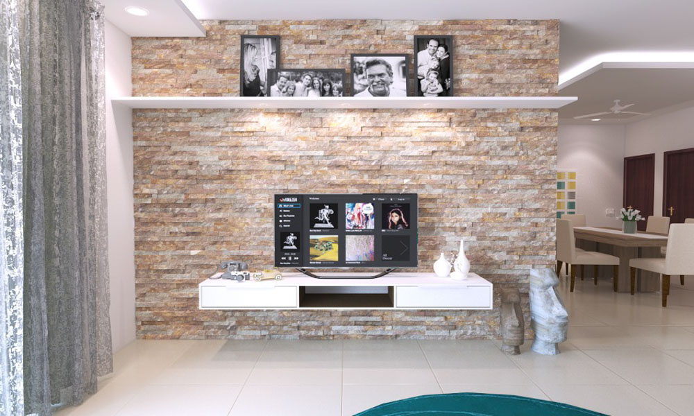 客廳電視牆裝潢設計造型材質顏色石材