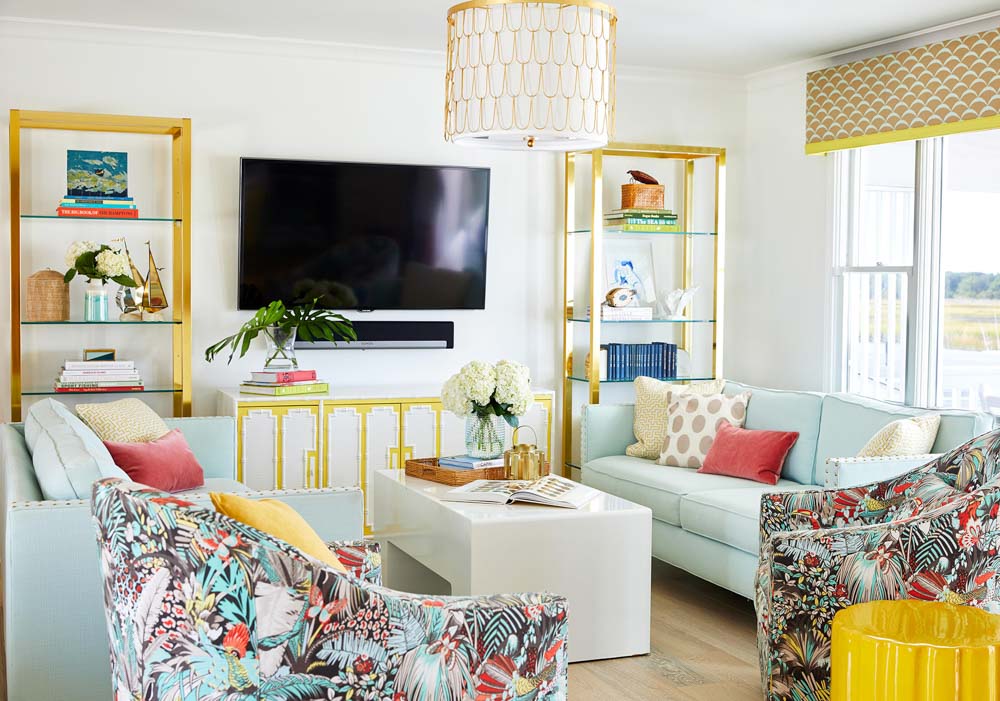 客廳電視牆裝潢設計造型材質顏色金屬層架