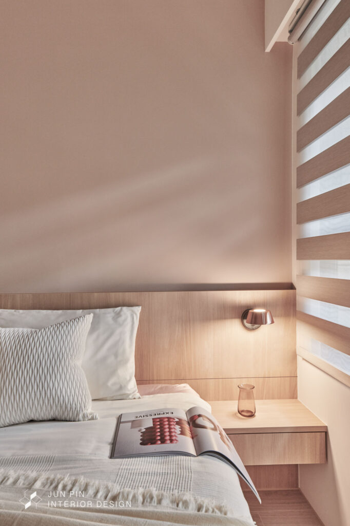 新北中和景安之丘室內設計裝潢22坪日式風親子宅房間臥室床頭燈