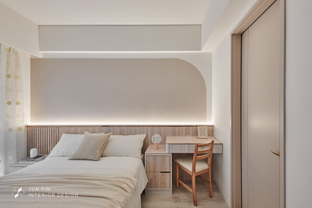 台北中正大將豐喆室內設計裝潢17坪北歐風親子宅主臥室床頭照明