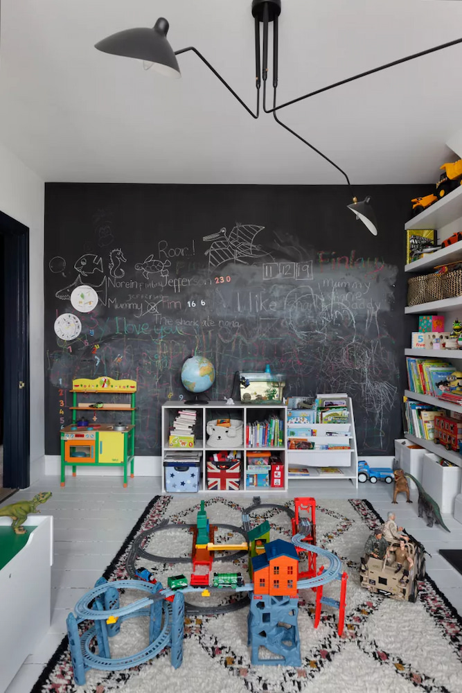 兒童房設計小孩房裝潢佈置收納黑板牆