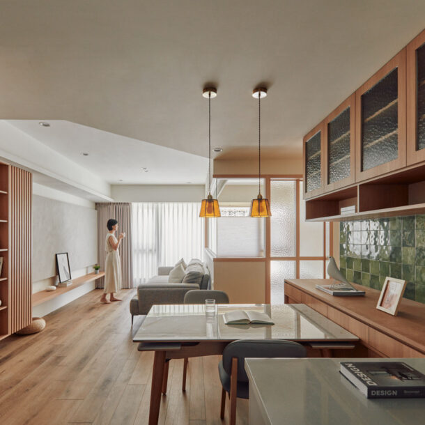 【100室內設計專訪】21坪日式宅，綠色復古磚、毛玻璃舞出剛剛好的優雅