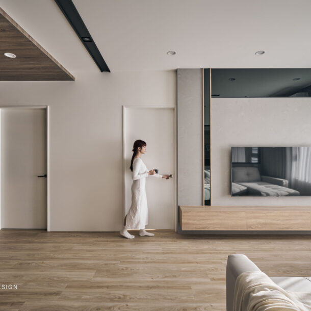 幾筆黑色框線，框出20坪高貴現代質感宅