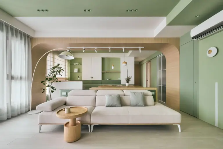 郡品室內設計綠色案件作品有身處大自然的自在和放鬆感